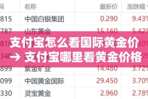 支付宝怎么看国际黄金价 → 支付宝哪里看黄金价格
