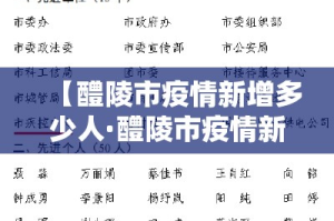 【醴陵市疫情新增多少人·醴陵市疫情新增多少人感染】