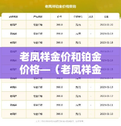 老凤祥金价和铂金价格—（老凤祥金价和铂金价格差多少）