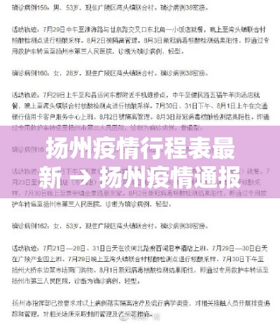 扬州疫情行程表最新 → 扬州疫情通报行踪