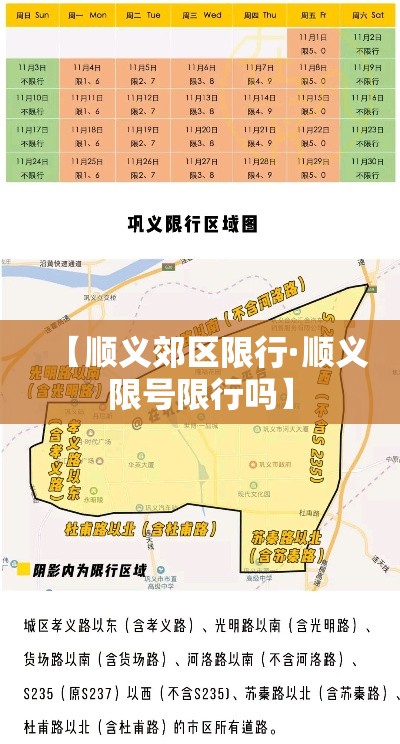 【顺义郊区限行·顺义限号限行吗】