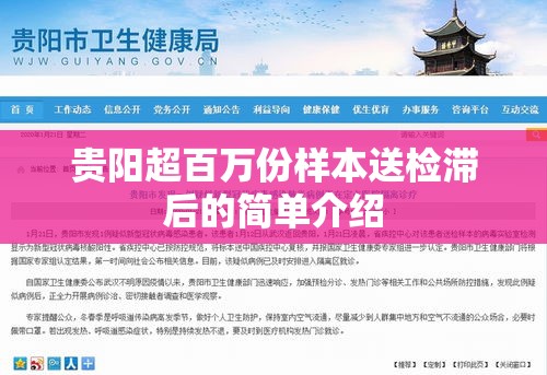 贵阳超百万份样本送检滞后的简单介绍
