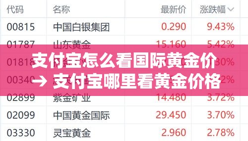 支付宝怎么看国际黄金价 → 支付宝哪里看黄金价格