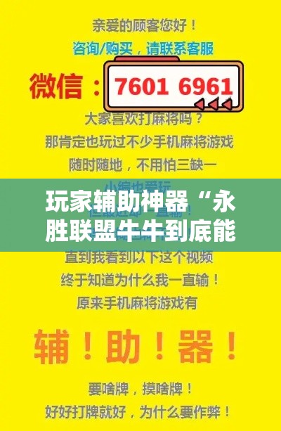 玩家辅助神器“永胜联盟牛牛到底能不能开挂”科技辅助神器手机版