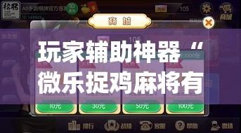 玩家辅助神器“微乐捉鸡麻将有挂吗”(作弊)辅助透视教程