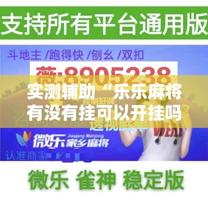 实测辅助“乐乐麻将有没有挂可以开挂吗	”分享用挂教程