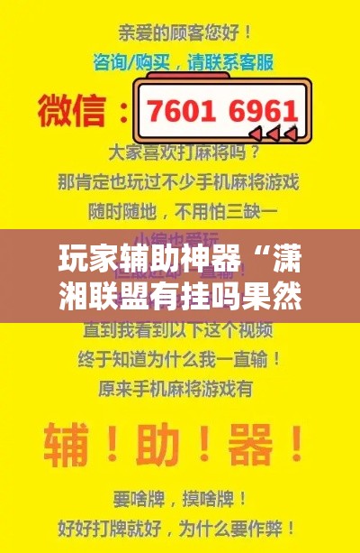 玩家辅助神器“潇湘联盟有挂吗果然有挂	”科技辅助神器手机版