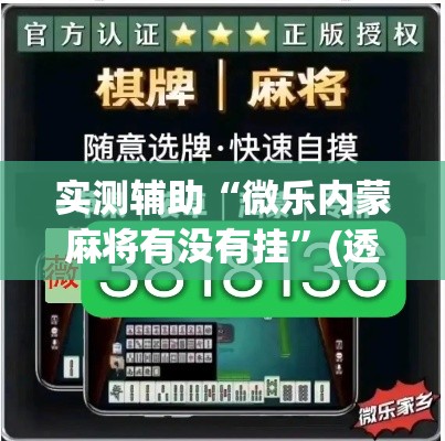 实测辅助“微乐内蒙麻将有没有挂”(透视)其实确实有挂