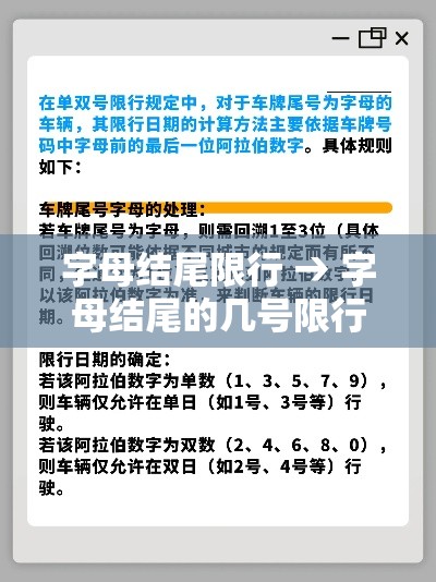 字母结尾限行 → 字母结尾的几号限行