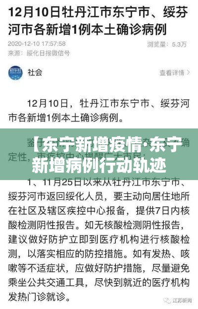 【东宁新增疫情·东宁新增病例行动轨迹】 【东宁新增疫情·东宁新增病例行动轨迹】